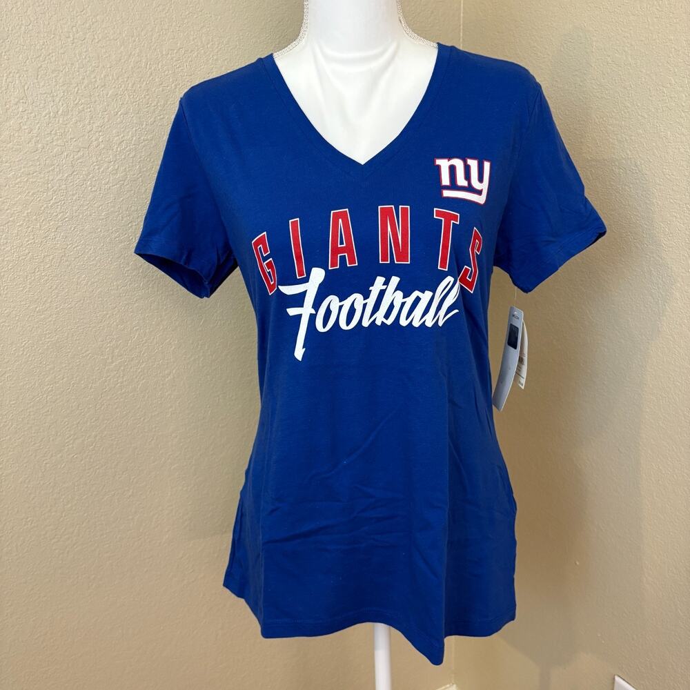 NFL Team Apparel New York Giants Women Football Shirt Size M Top V-Neck NWT